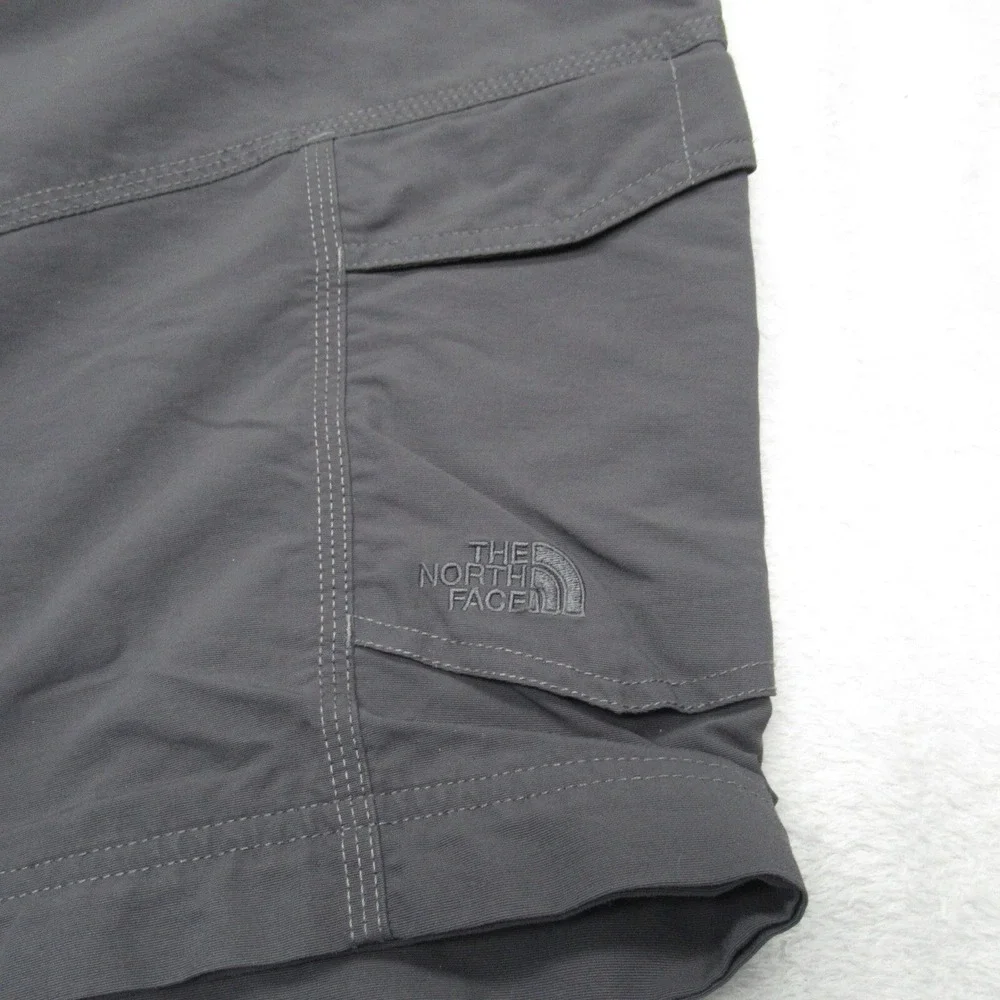 North Face Shorts Men XL Gray 38x20 Cargo Hiking Belted Convertible Shorts Only*